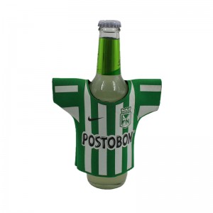 Fashion colorful T-shirt neoprene shape design sublimation printing Insulated wine beer bottle can coolers koozies.