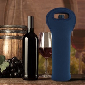 Custom Water Drinks Beer Holder Insulated Neoprene Hand Bag Wine Bottle Carrying Cooler Tote Bag for Travel Picnic