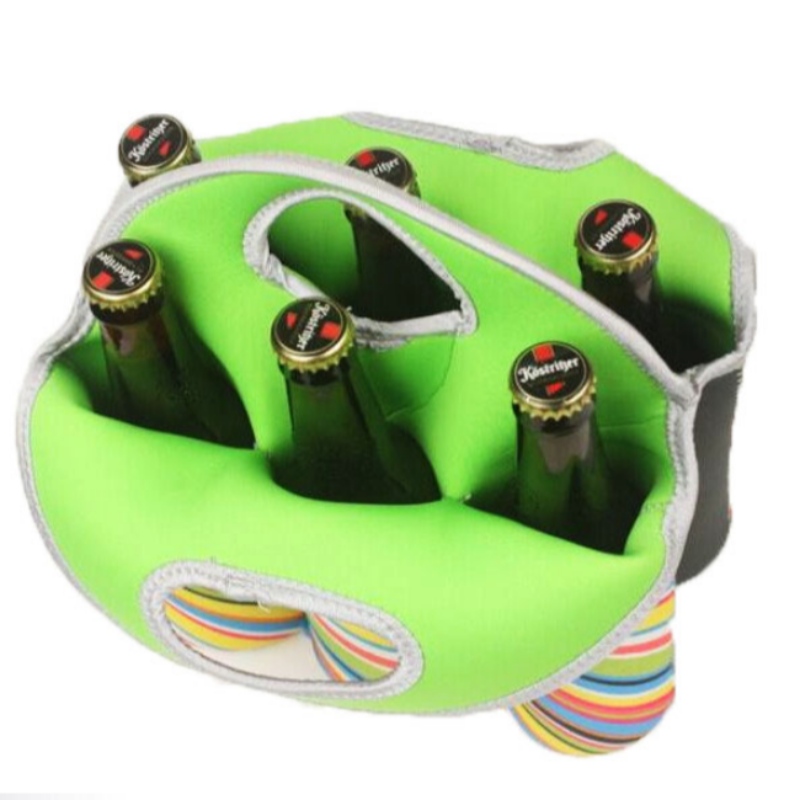 Wholesale Neoprene Fabric 6 Pack Beer Neoprene Tote Bag Red Wine Cooler Bag for Picnic Beach