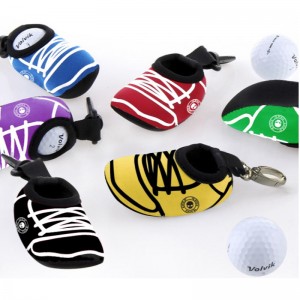 Wholesale Neoprene two golf balls packing pockets waist bags customized Golf ball pouch with hook