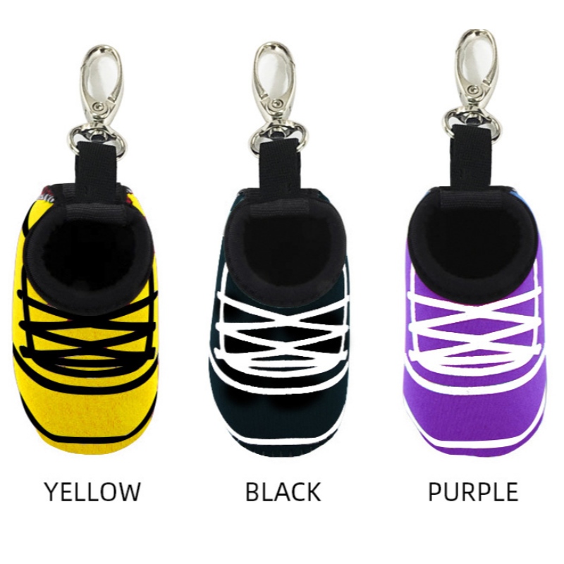 Wholesale Neoprene two golf balls packing pockets waist bags customized Golf ball pouch with hook