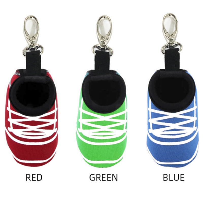 Wholesale Neoprene two golf balls packing pockets waist bags customized Golf ball pouch with hook