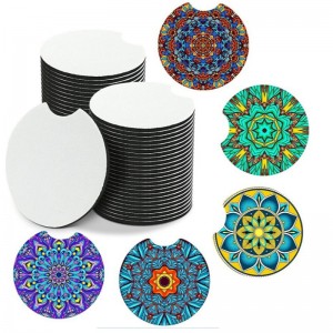 Hot sale natural rubber car coaster blank white for sublimation cup coaster